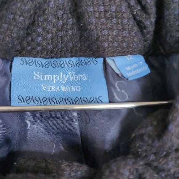 Simply Vera Black Tweed Swing Jacket Shrug Size 12 - Picture 2 of 8